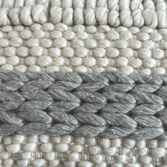 Salvo Mid Century Modern Cream Wool Striped Lumbar Pillow - Kathy Kuo Home - Picture 2 of 6